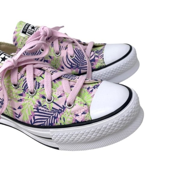 Converse Ctas Eva Lift OX Platform Low Sneakers Canvas Kids Women Pink A01200F - Picture 6 of 11